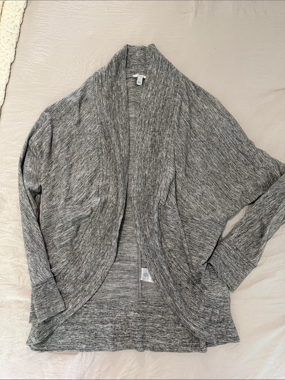 Daily Ritual Heathered Gray Open-Front Women's Cardigan